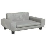 NNEVL Kids Sofa Light Grey 70x45x33 cm Velvet