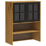 NNEVL Highboard with Glass Doors FLAM 80x40x180 cm Solid Wood Pine