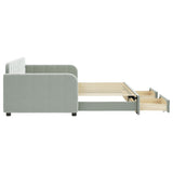 NNEVL Daybed with Trundle and Drawers Light Grey 90x190 cm Velvet