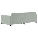 NNEVL Daybed with Trundle and Drawers Light Grey 90x190 cm Velvet