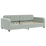 NNEVL Daybed with Trundle and Drawers Light Grey 90x190 cm Velvet