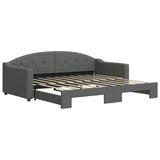 NNEVL Daybed with Trundle Dark Grey 90x190 cm Fabric