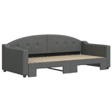NNEVL Daybed with Trundle Dark Grey 90x190 cm Fabric