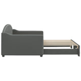 NNEVL Daybed with Trundle Dark Grey 90x190 cm Fabric