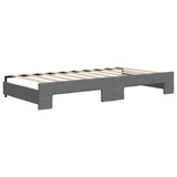 NNEVL Daybed with Trundle Dark Grey 90x190 cm Fabric