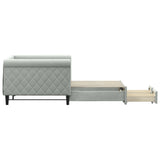 NNEVL Daybed with Trundle and Drawers Light Grey 90x190 cm Velvet