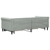 NNEVL Daybed with Trundle and Drawers Light Grey 90x190 cm Velvet