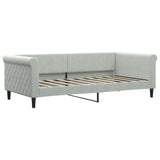 NNEVL Daybed with Trundle and Drawers Light Grey 90x190 cm Velvet