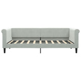 NNEVL Daybed with Trundle and Drawers Light Grey 90x190 cm Velvet