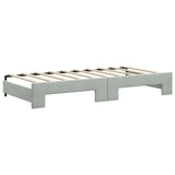 NNEVL Daybed with Trundle and Drawers Light Grey 90x190 cm Velvet