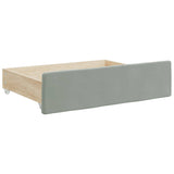 NNEVL Daybed with Trundle and Drawers Light Grey 90x190 cm Velvet