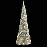 NNEVL Artificial Christmas Tree Pop-up Flocked Snow 50 LEDs 120 cm
