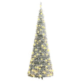 NNEVL Artificial Christmas Tree Pop-up Flocked Snow 50 LEDs 120 cm