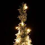 NNEVL Artificial Christmas Tree Pop-up Flocked Snow 100 LEDs 150 cm