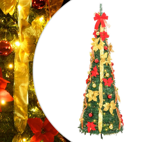NNEVL Artificial Christmas Tree Pop-up 50 LEDs Green 120 cm