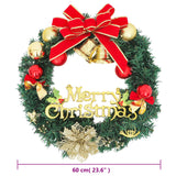 NNEVL Christmas Wreath with 35 LEDs Green 60 cm