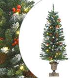 NNEVL Artificial Christmas Trees 2 pcs 100 LEDs Green and White 120 cm