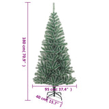 NNEVL Artificial Christmas Tree with Flocked Snow Green 180 cm
