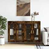 NNEVL Wall Mounted Cabinets 2 pcs Smoked Oak Engineered Wood