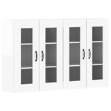 NNEVL Wall Mounted Cabinets 2 pcs High Gloss White Engineered Wood