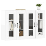 NNEVL Wall Mounted Cabinets 2 pcs High Gloss White Engineered Wood