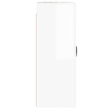 NNEVL Wall Mounted Cabinets 2 pcs High Gloss White Engineered Wood