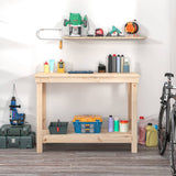 NNEVL Work Bench 110x50x80 cm Solid Wood Pine
