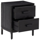 NNEVL Bedside Cabinets 2 pcs Black 36x30x45 cm Solid Wood Pine