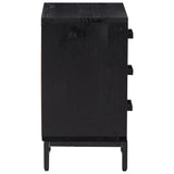 NNEVL Bedside Cabinets 2 pcs Black 36x30x54 cm Solid Wood Pine