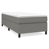 NNEVL Box Spring Bed with Mattress Dark Grey 107x203 cm King Single Fabric