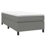 NNEVL Box Spring Bed with Mattress Dark Grey 107x203 cm King Single Fabric