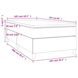 NNEVL Box Spring Bed with Mattress Dark Grey 107x203 cm King Single Fabric
