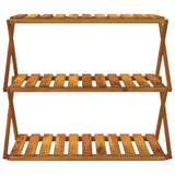 NNEVL 3-Tier Folding Shelf Brown 70x31x63 cm Solid Wood Acacia