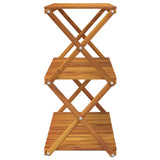 NNEVL 3-Tier Folding Shelf Brown 70x31x63 cm Solid Wood Acacia