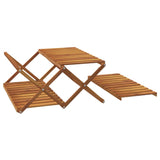 NNEVL 3-Tier Folding Shelf Brown 70x31x63 cm Solid Wood Acacia