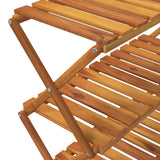 NNEVL 3-Tier Folding Shelf Brown 70x31x63 cm Solid Wood Acacia