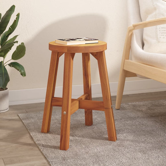 NNEVL Stool Brown 38x38x45 cm Round Solid Wood Acacia