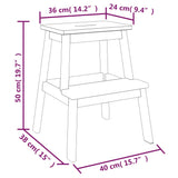 NNEVL 2 Step Stool 40x38x50 cm Solid Wood Acacia