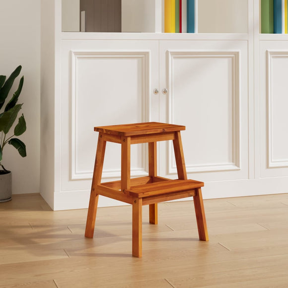 NNEVL 2 Step Stool 40x38x50 cm Solid Wood Acacia