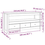 NNEVL TV Cabinet 114x35x52 cm Solid Wood Pine