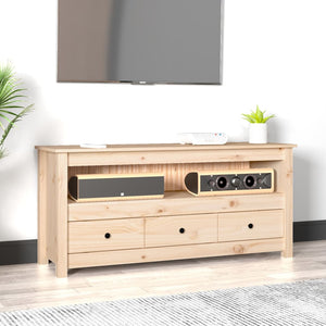 NNEVL TV Cabinet 114x35x52 cm Solid Wood Pine