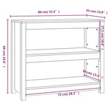 NNEVL Book Cabinet 80x35x68 cm Solid Wood Pine