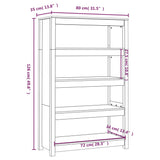 NNEVL Book Cabinet 80x35x126 cm Solid Wood Pine