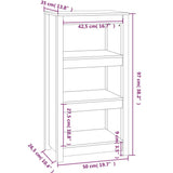 NNEVL Book Cabinet 50x35x97 cm Solid Wood Pine