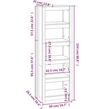 NNEVL Book Cabinet 50x35x154 cm Solid Wood Pine