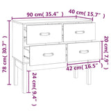 NNEVL Console Cabinet 90x40x78 cm Solid Wood Pine