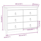 NNEVL Side Cabinet 100x40x72 cm Solid Wood Pine