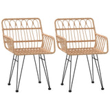 NNEVL Garden Chairs 2 pcs with Armrest 56x64x80 cm PE Rattan