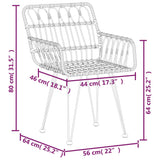 NNEVL Garden Chairs 2 pcs with Armrest 56x64x80 cm PE Rattan