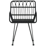 NNEVL Garden Chairs 2 pcs with Armrest Black 56x64x80 cm PE Rattan